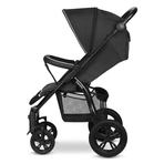 Lionelo - Carucior sport Annet Tour, De la nastere, Cu capotina impermeabila, Cu filtru UPF 50+, Cu maner reglabil, Plasa de tantari, Suport biberon, Saculet pentru picioare, Pana la 22 kg, Negru