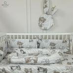 MimiNu - Cosulet bebelus pentru dormit, Baby Cocoon 75x55 cm, Husa 100% bumbac, Safari Beige