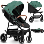 Lionelo - Carucior sport Alexia, 6 luni+, Cu geanta pentru parinti, Amortizoare, Suport pentru biberon/pahar, Plasa de tantari, Saculet de picioare, Cu UPF50+, Cadru din aluminiu, 0- 15 kg, Verde