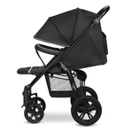 Lionelo - Carucior sport Annet Tour, De la nastere, Cu capotina impermeabila, Cu filtru UPF 50+, Cu maner reglabil, Plasa de tantari, Suport biberon, Saculet pentru picioare, Pana la 22 kg, Negru