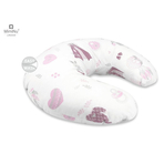 MimiNu - Perna pentru alaptat, Din bumbac, Cu husa detasabila, Cu fermoar securizat, Circumferinta 155 cm, Baby Shower Pink