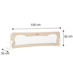 Qmini - Bariera de pat 150 x 42 cm, Rhea, Beige