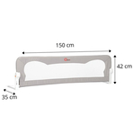 Qmini - Bariera de pat 150 x 42 cm, Rhea, Grey