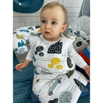 MimiNu - Sac de dormit pentru bebelusi, De iarna, Din bumbac, Cu fermoar lateral, Cu capse pe umar, 70 cm, 0 – 6 luni, 2.5 Tog, Childrens Journey Grey