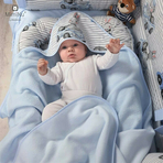 MimiNu - Cosulet bebelus pentru dormit, Baby Cocoon 75x55 cm, Husa 100% bumbac, Old Road Blue