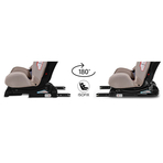 Lionelo - Scaun auto Sander Spatar reglabil, Forward-Facing sau Rear-Facing, Pozitie de somn, 0-36 Kg, Cu Isofix si centura Top Tether, Bej