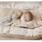 Suport de dormit Babynest Premium Bumbac si Catifea Nature Soft Grey by BabySteps, 70x35 cm