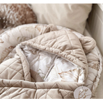 Suport de dormit Babynest Premium Bumbac si Catifea Nature Soft Grey by BabySteps, 70x35 cm