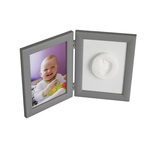 Baby HandPrint - Kit mulaj Memory Frame, Cu rama foto 13x18 cm, Silver