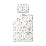 Set pilota 135 x 100 cm si perna 40 x 60 cm pentru copii, bumbac premium si umplutura hipoalergenica BabySoft, fata dubla, Natura