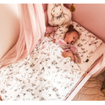 Set pilota 135 x 100 cm si perna 40 x 60 cm pentru copii, bumbac premium si umplutura hipoalergenica BabySoft, fata dubla, Natura