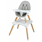 Scaun de masa 3 in 1, Multifunctional, Eos, Cu tavita reglabila si detasabila, FreeON, Grey