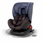 Scaun auto pentru copii, Linus, Pentru grupele de greutate 0-36 Kg, Tehnologie Isofix, Centura Top Tether, Protectie laterala, Rotire 360° grade, Cu pozitie de somn si tetiera reglabila, FreeON, Blue