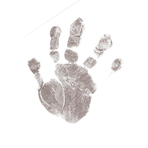 Baby HandPrint - Kit amprente mulaj cu cerneala gri, Pentru manuta si piciorus, Tiny Memories Frame, Non-toxic, 10x15 cm, Alb