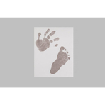 Baby HandPrint - Kit amprente mulaj cu cerneala gri, Pentru manuta si piciorus, Tiny Memories Frame, Non-toxic, 10x15 cm, Alb