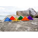 Set magnetic Magbrix 12 piese triunghi drept - compatibil cu caramizi de constructie tip Lego