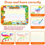 Covorasul Magic Dino- 100x70cm - Jucarie educativa de colorat cu apa