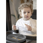 Farfurie din silicon cu 3 compartimente pentru auto-diversificare BabyJem (Culoare: Vernil)