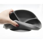 Farfurie din silicon cu 3 compartimente pentru auto-diversificare BabyJem (Culoare: Vernil)