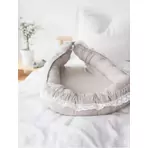 Suport de dormit Babynest Premium 100% in si dantela, Bej, by BabyLy, 80x50 cm