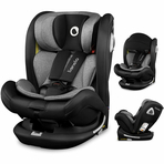 Lionelo - Scaun auto Bastiaan RWF Pozitie de somn, Protectie laterala, Rotire 360 grade, 0-36 Kg, Cu Isofix si Centura Top Tether, Conform cu standardul european de securitate ECE R44/04, Negru