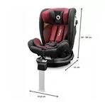 Lionelo - Scaun auto Braam Burgundy Pozitie de somn, Protectie laterala, Rotire 360 grade, 0-36 Kg, cu Isofix, Conform cu standardul european de securitate ECE R44/04, Rosu