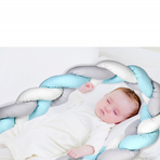 Protectie laterala bumper impletit BabyJem (Culoare: Bleu)