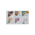 Joueco - Set creativ de colorat The Wildies Family Magic Reveal, Cu instrument pentru desenat cu apa, 5 planse, 17x 17 cm, 3 ani+, Multicolor