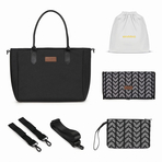 Geanta multifunctionala pentru parinti Ingrid, Onyx, Negru, Skiddou