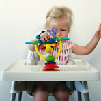 Jucarie pentru scaunul de masa, Cu ventuza, Cu activitati, Rotativa, High chair Spinning Toy, 19.5 cm, Playgro