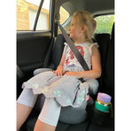 Petite&Mars - Inaltator auto de copii, 22-36 kg, 6-12 ani, Cu husa detasabila si suport pentru pahar, Gri
