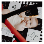 Salteluta cu arcada interactiva pentru copii si bebelusi, activitati cu jucarii senzoriale     Contrast