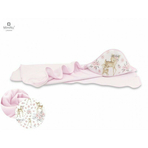 MimiNu - Set pentru bebelusi, 6+1 piese, Cu paturica de infasat, Prosop, Paturica, Cearceaf 120x60 cm, Sweet Deer Pink