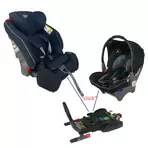 Scaun auto Klippan DINOFIX 0-13 Kg Black/Grey + Baza Isofix