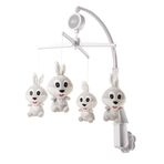 Carusel cu melodii 4Baby MUSICAL MOBILE Iepurasi Gri R08