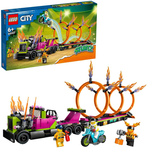 Set de construit - Lego City, Camion de Cascadorie si Provocarea Cercurilor de Foc  60357