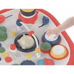 Masuta interactiva 2 in 1 pentru bebelusi, Educationala, Cu lumini si sunete, Cu panou detasabil si reversibil, Partea reversibila pentru Lego Duplo, Fun Table, Free2Play, Dimensiuni 35.5 cm x 31 cm x 41.5 cm, Multicolor