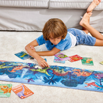 Puzzle pentru copii cu dinozauri fotoluminescent (200 piese, 1.5m)