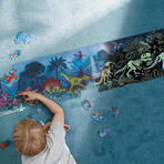 Puzzle pentru copii cu dinozauri fotoluminescent (200 piese, 1.5m)