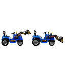 Tractor electric cu telecomanda cu excavator frontal, albastru