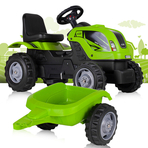 Tractor cu pedale si remorca, MalPlay, verde