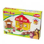 Set de constructie Unico Masha and the Bear, cu figurina Masha inclusa, 95 piese