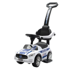 Masinuta premergator de politie, ride on Baby Mix cu maner parental, alb