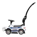 Masinuta premergator de politie, ride on Baby Mix cu maner parental, alb