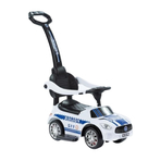 Masinuta premergator de politie, ride on Baby Mix cu maner parental, alb