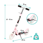 Trotineta freestyle, QKIDS, WEISS Light Pink, Ghidon reglabil pe 3 trepte, Amortizor Easy&Up, Platforma anti-derapanta, Pliabila, Aluminiu