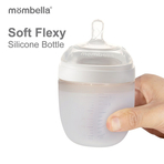 Biberon Anticolici Mombella Breast-Like, 120ml, Tetina S flux lent, 100% Silicon, Ivory