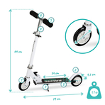 Trotineta copii, QKIDS, FLO Green, Rulmenti ABEC-9, Roti poliuretan 85A, Ghidon T-shape, Platforma anti-derapanta, Defender brake, Aluminiu