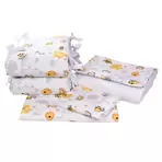 Set complet 10 piese lenjerie aparatori babynest paturica model albinute patut 120x60 cm