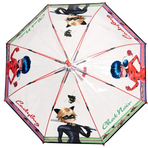 Umbrela Perletti Lady Bug automata rezistenta la vant transparenta 45 cm